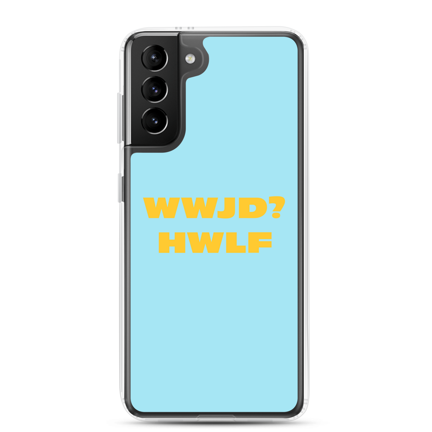 Samsung® Cases – WWJD? HWLF (blue/gold; available for most models)