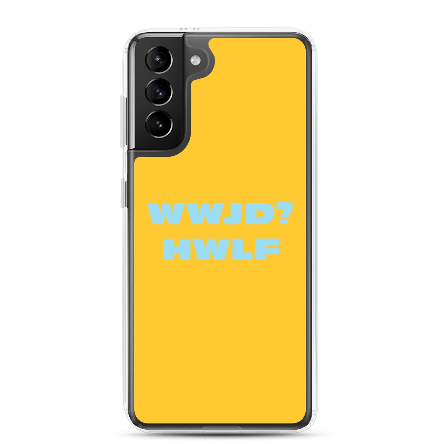 Samsung® Cases – WWJD? HWLF (gold/blue; available for most models)