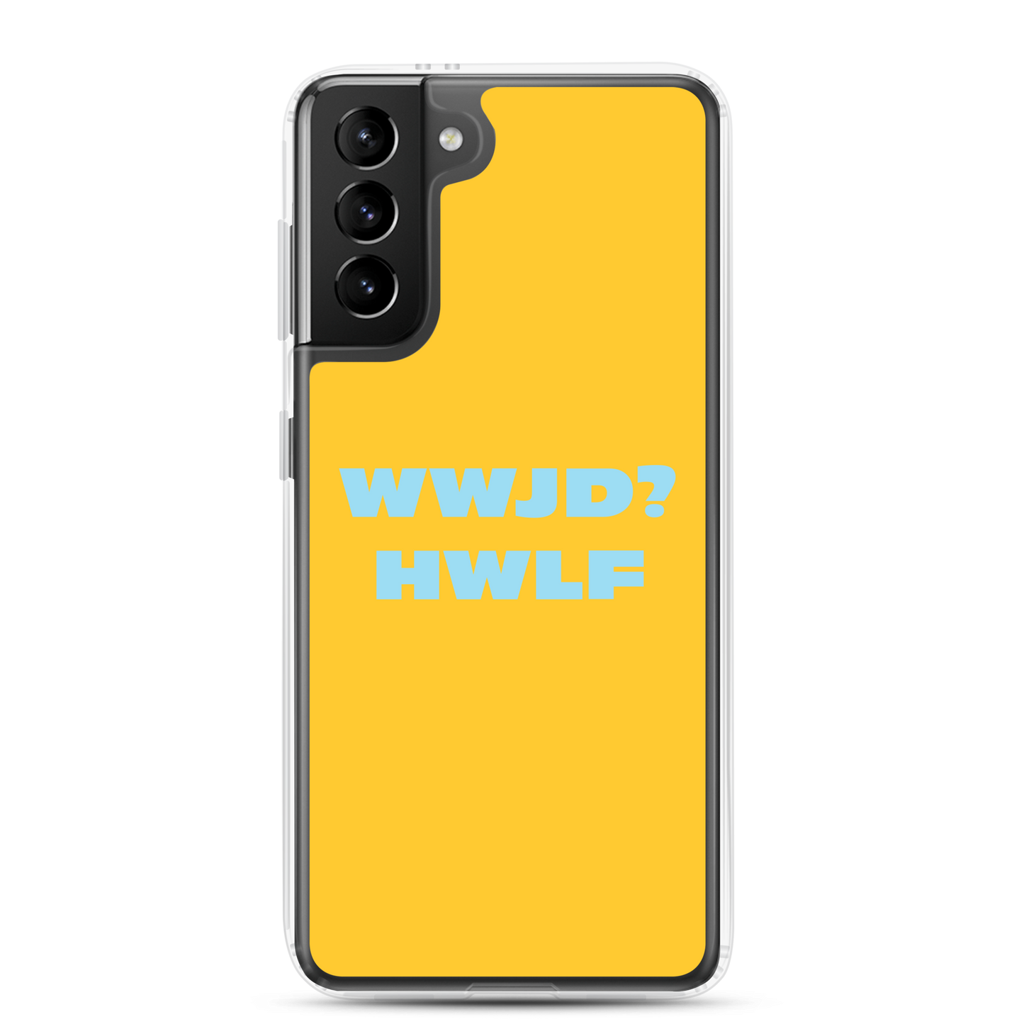 Samsung® Cases – WWJD? HWLF (gold/blue; available for most models)