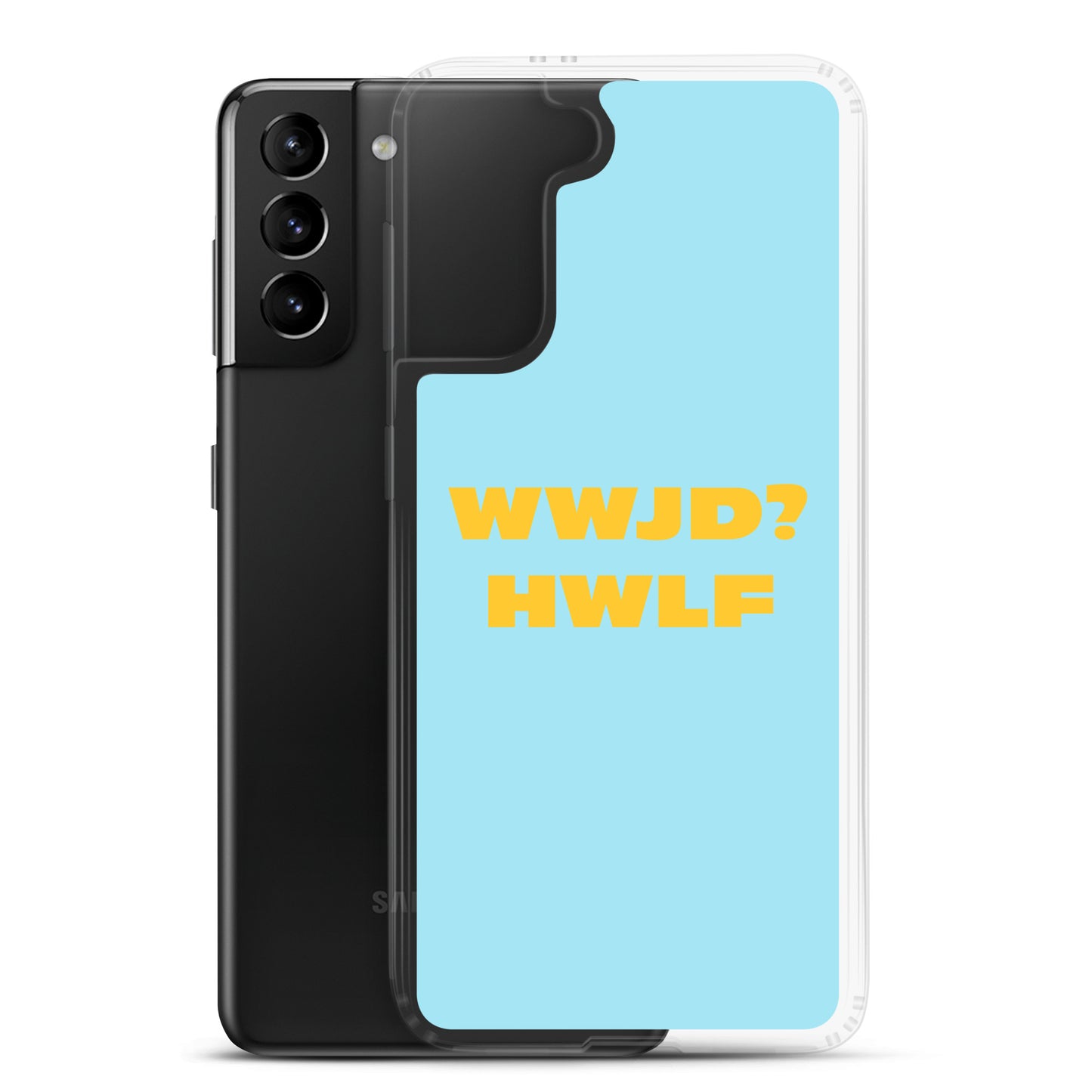 Samsung® Cases – WWJD? HWLF (blue/gold; available for most models)