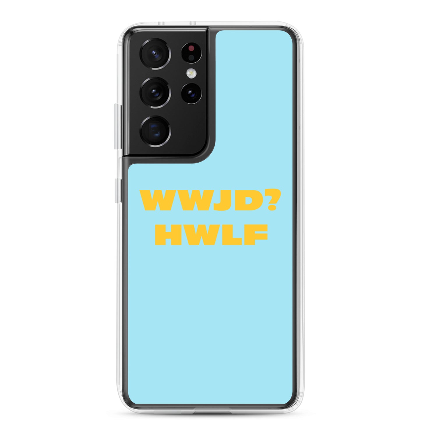 Samsung® Cases – WWJD? HWLF (blue/gold; available for most models)