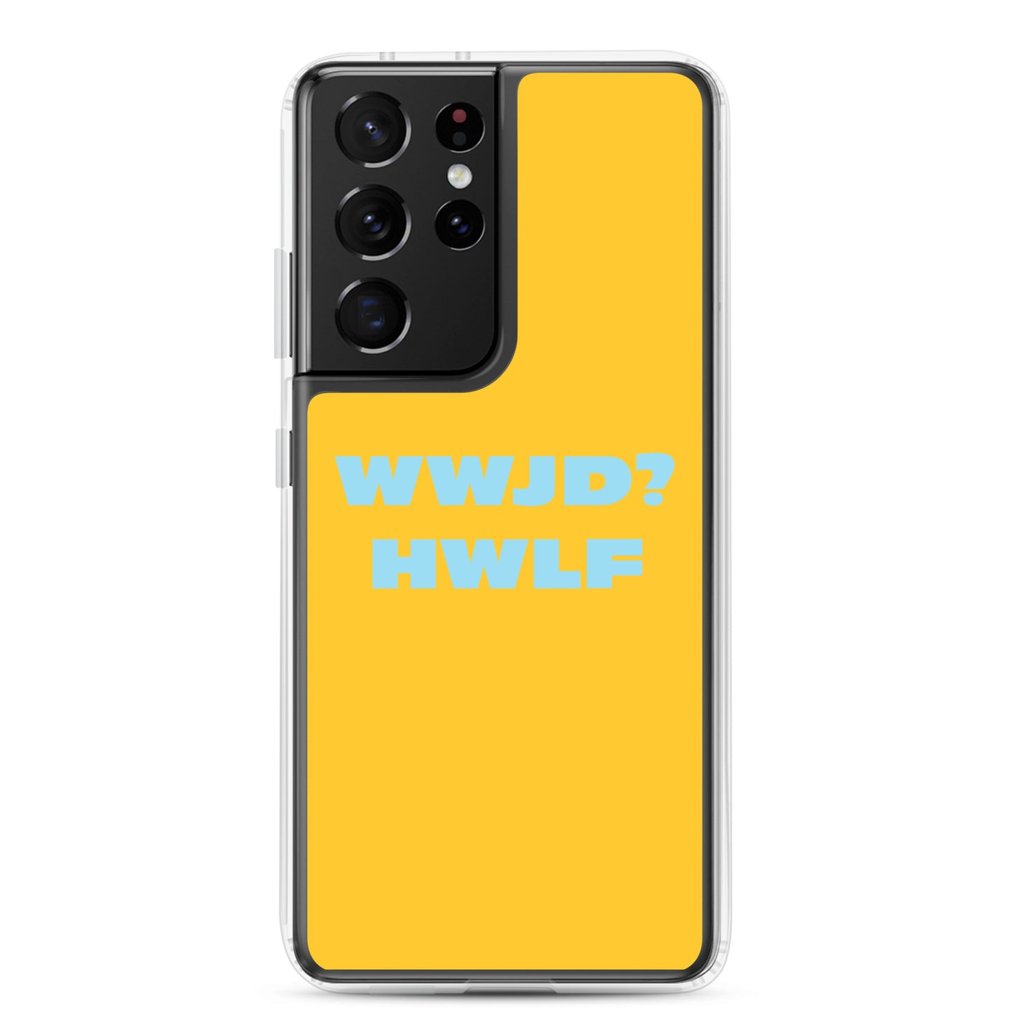 Samsung® Cases – WWJD? HWLF (gold/blue; available for most models)