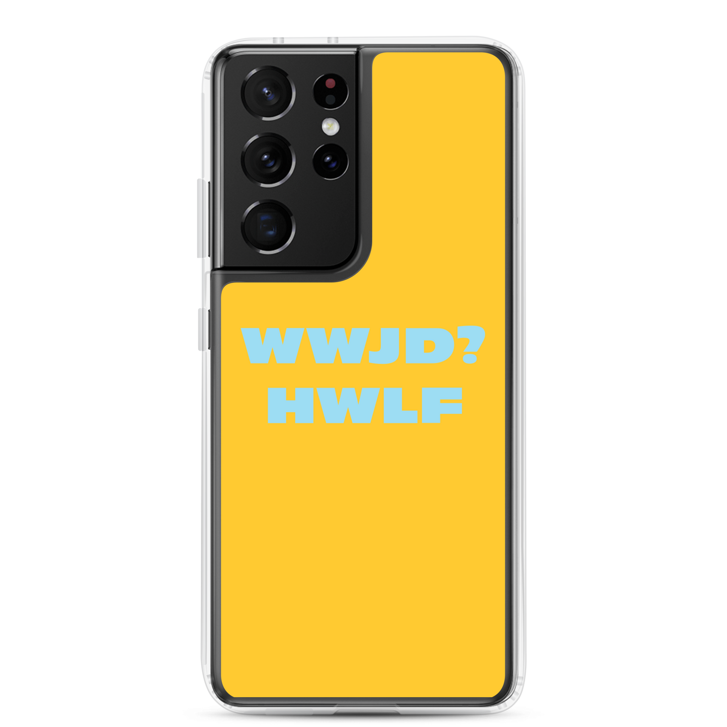 Samsung® Cases – WWJD? HWLF (gold/blue; available for most models)