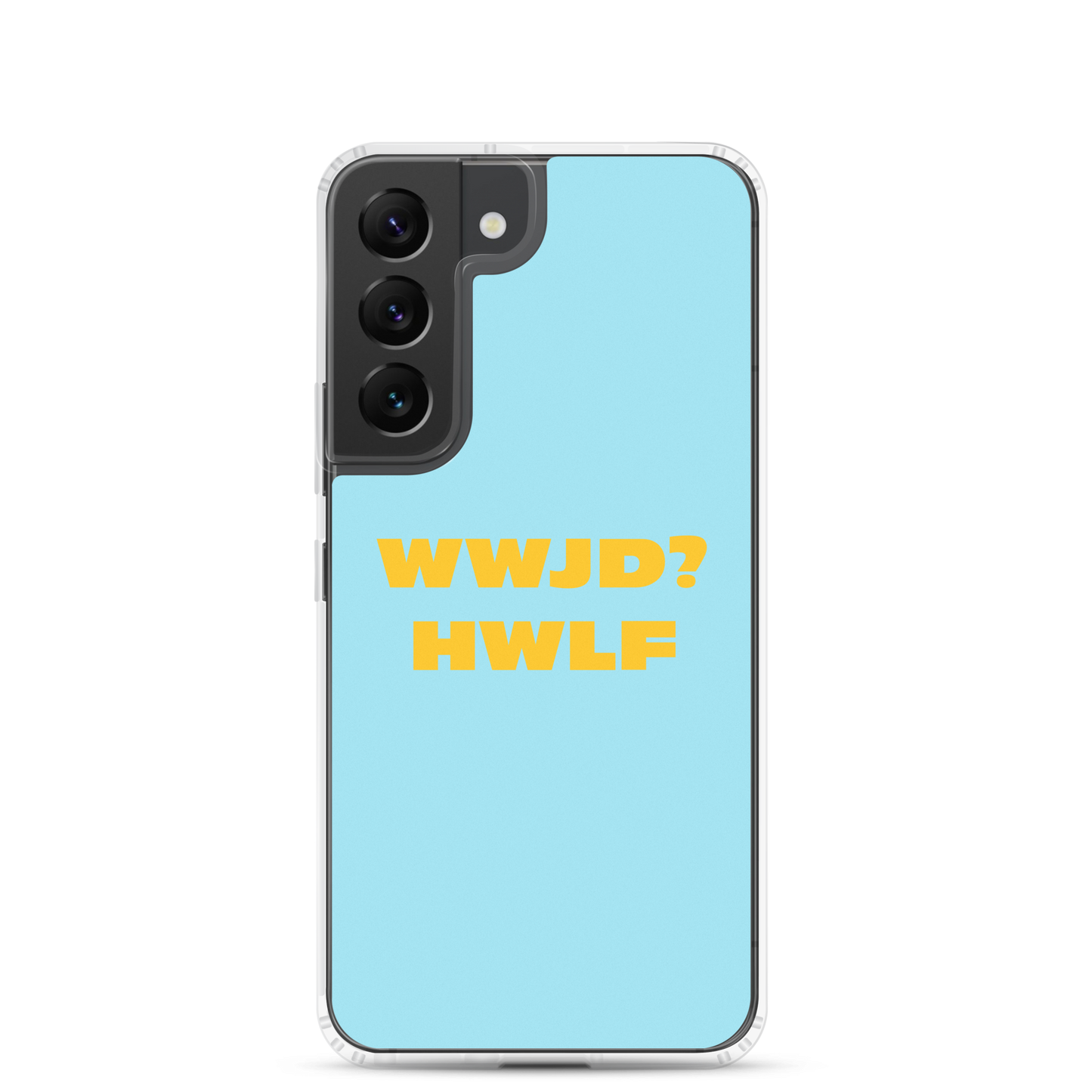 Samsung® Cases – WWJD? HWLF (blue/gold; available for most models)