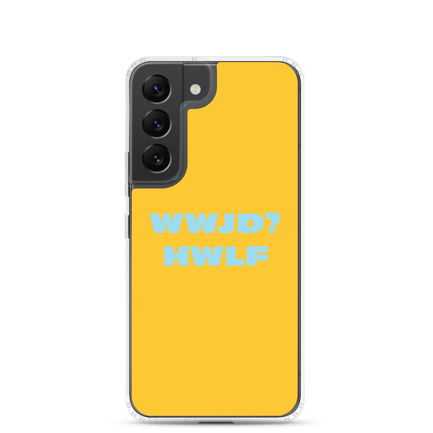 Samsung® Cases – WWJD? HWLF (gold/blue; available for most models)