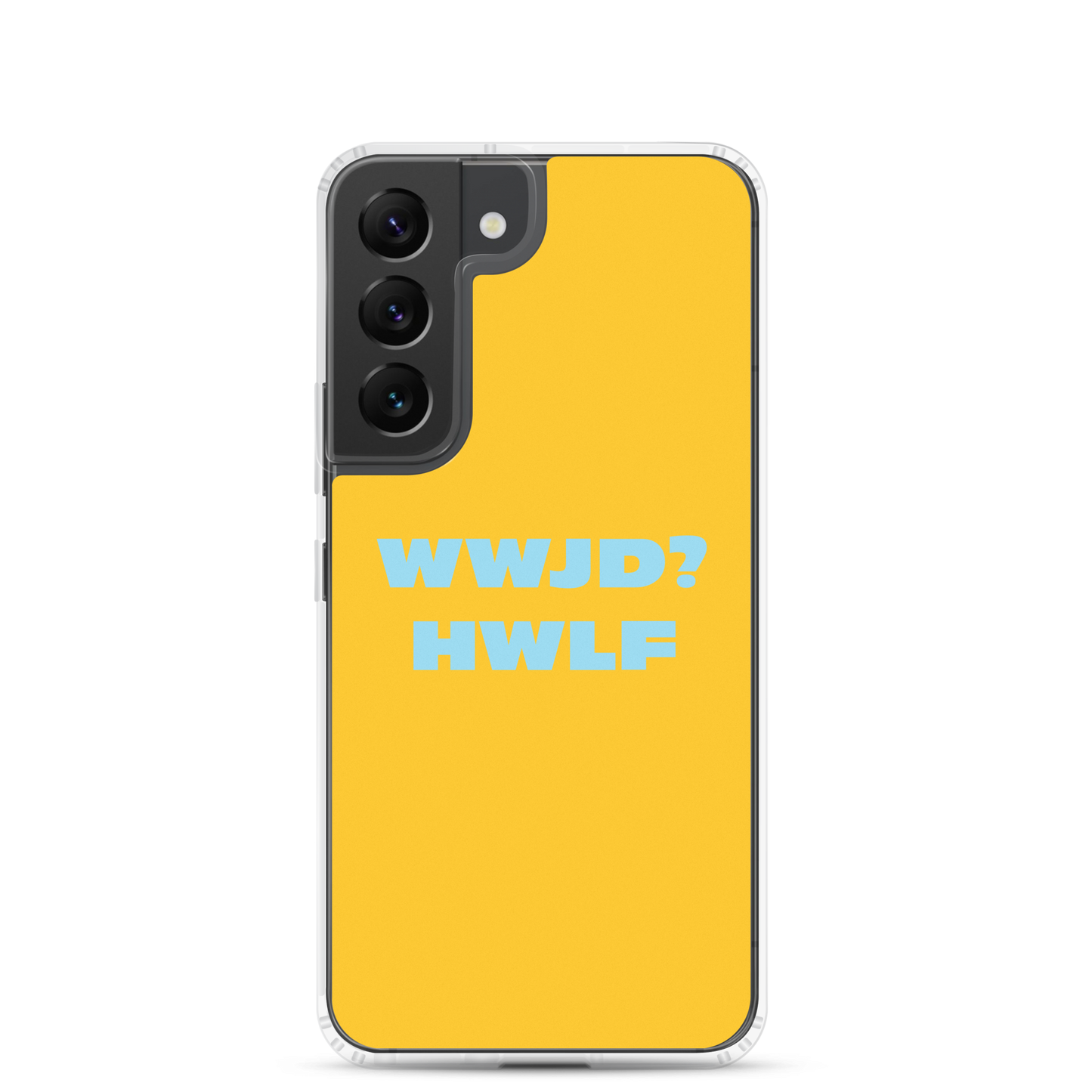 Samsung® Cases – WWJD? HWLF (gold/blue; available for most models)