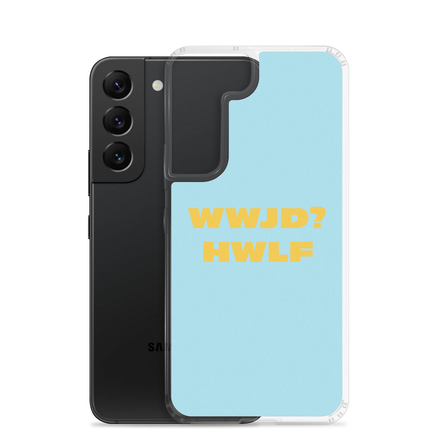 Samsung® Cases – WWJD? HWLF (blue/gold; available for most models)