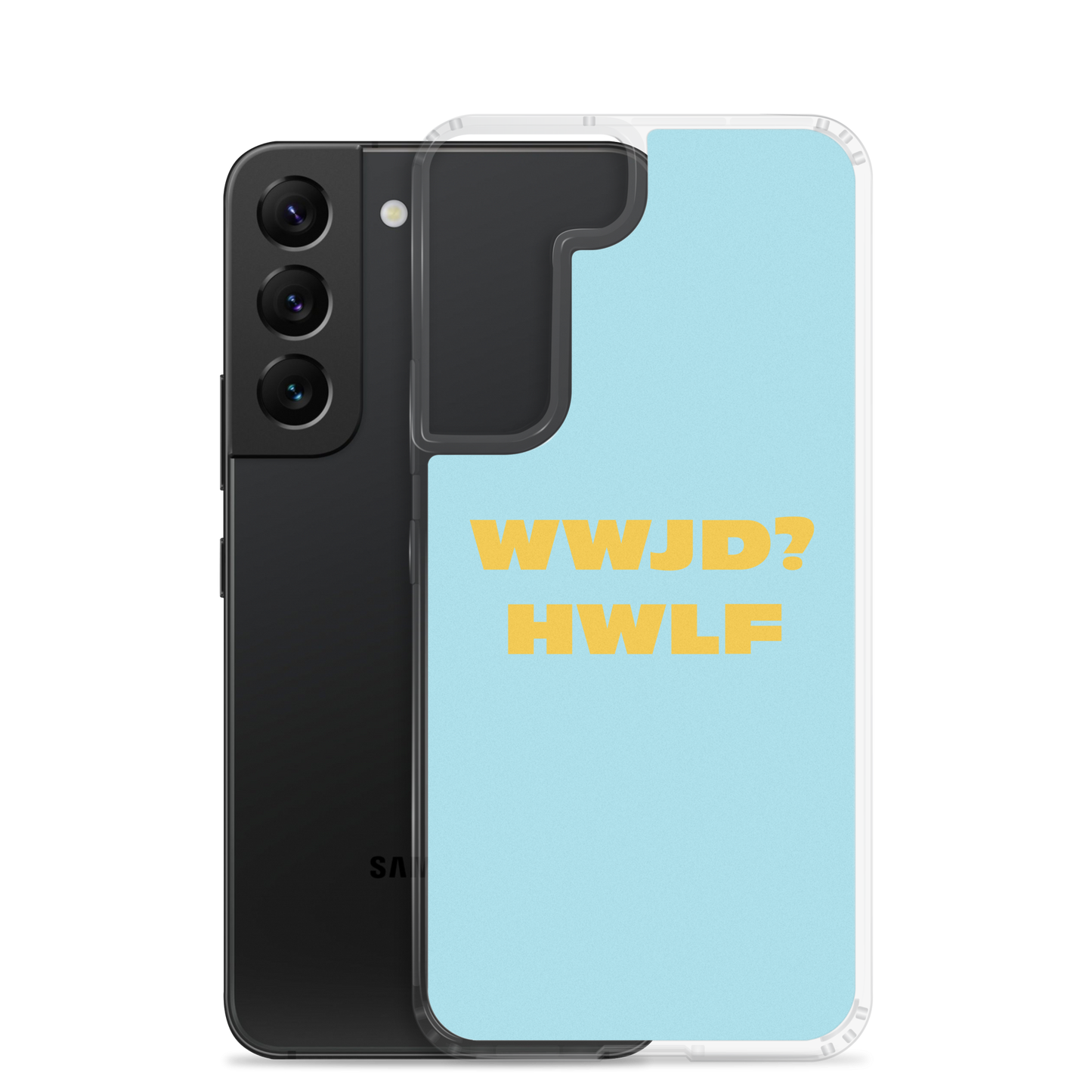 Samsung® Cases – WWJD? HWLF (blue/gold; available for most models)