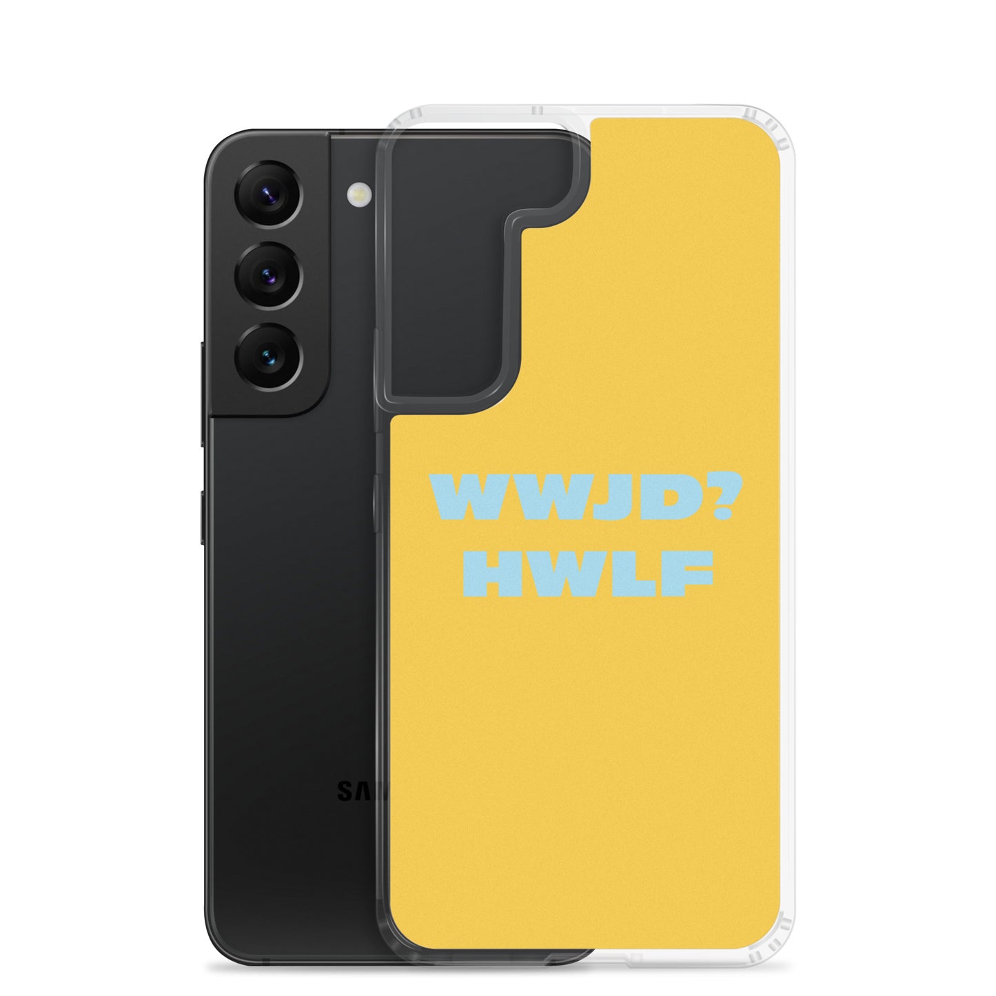 Samsung® Cases – WWJD? HWLF (gold/blue; available for most models)