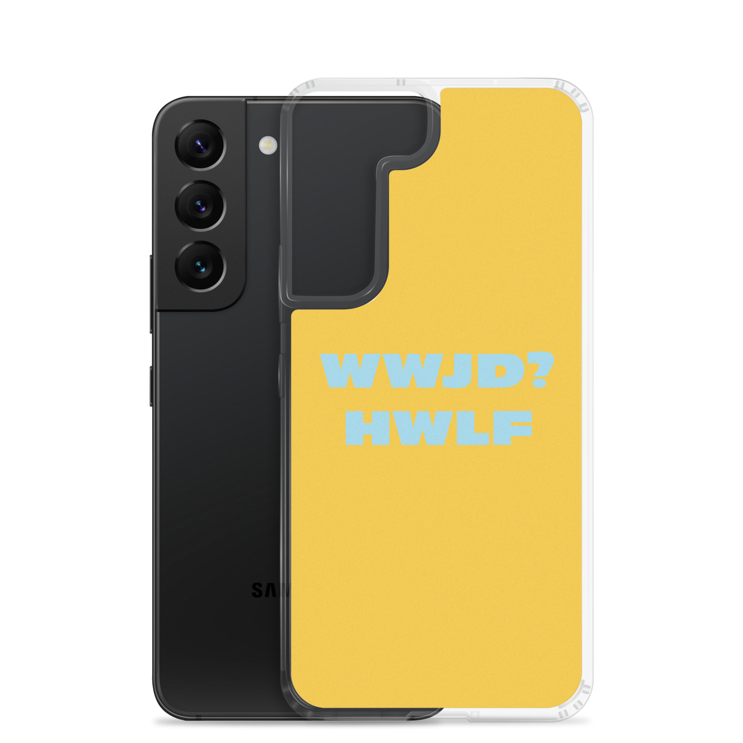 Samsung® Cases – WWJD? HWLF (gold/blue; available for most models)