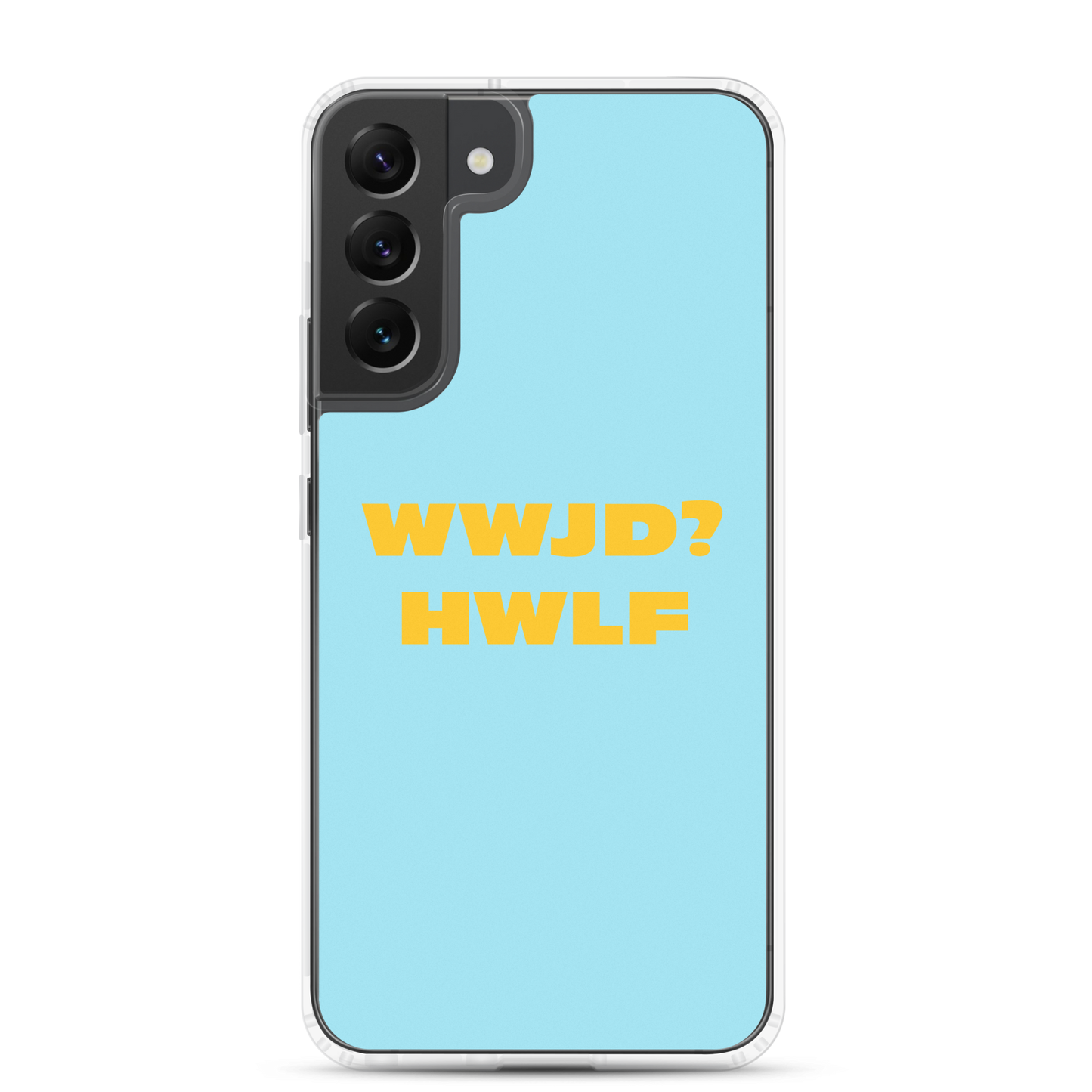 Samsung® Cases – WWJD? HWLF (blue/gold; available for most models)