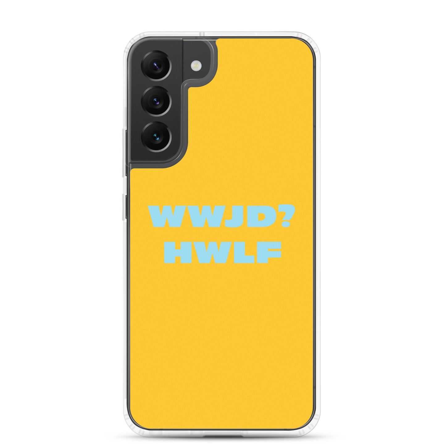 Samsung® Cases – WWJD? HWLF (gold/blue; available for most models)