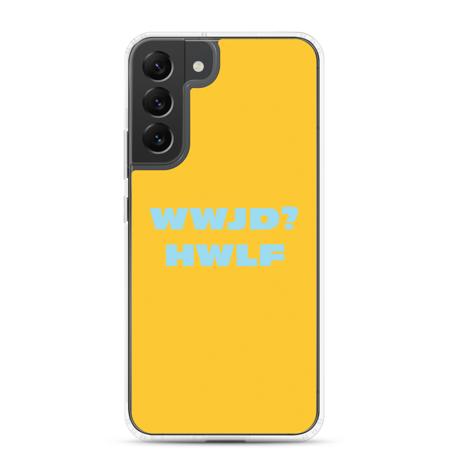 Samsung® Cases – WWJD? HWLF (gold/blue; available for most models)