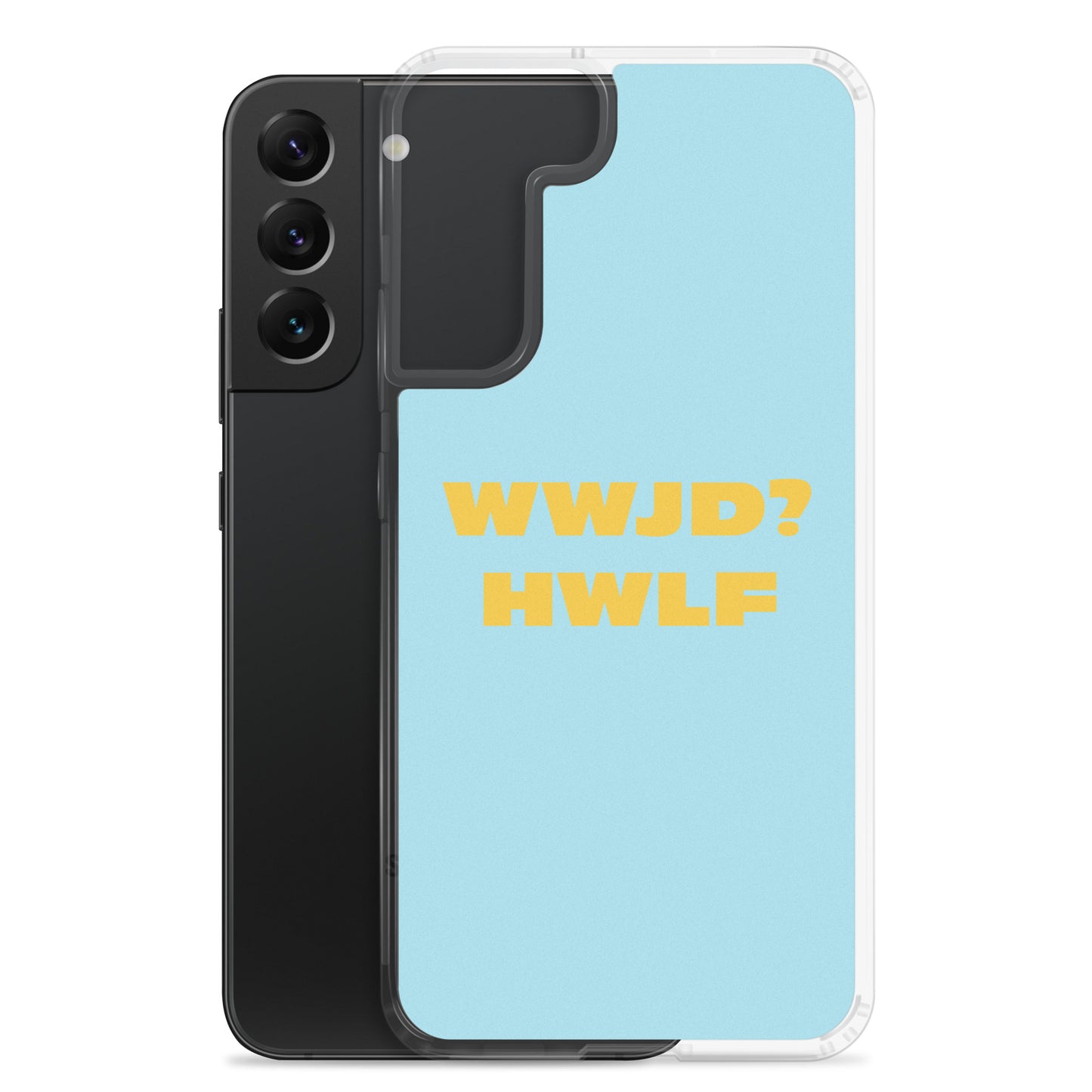 Samsung® Cases – WWJD? HWLF (blue/gold; available for most models)