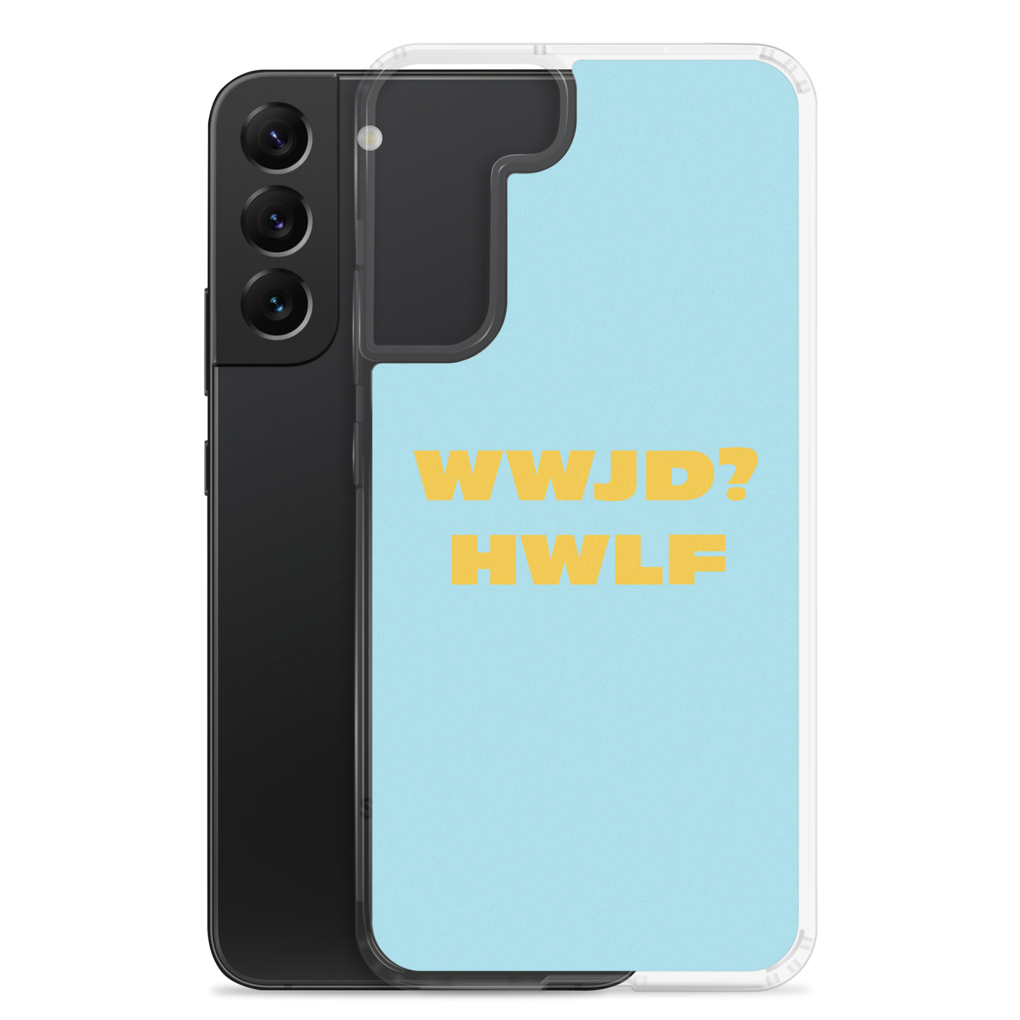 Samsung® Cases – WWJD? HWLF (blue/gold; available for most models)