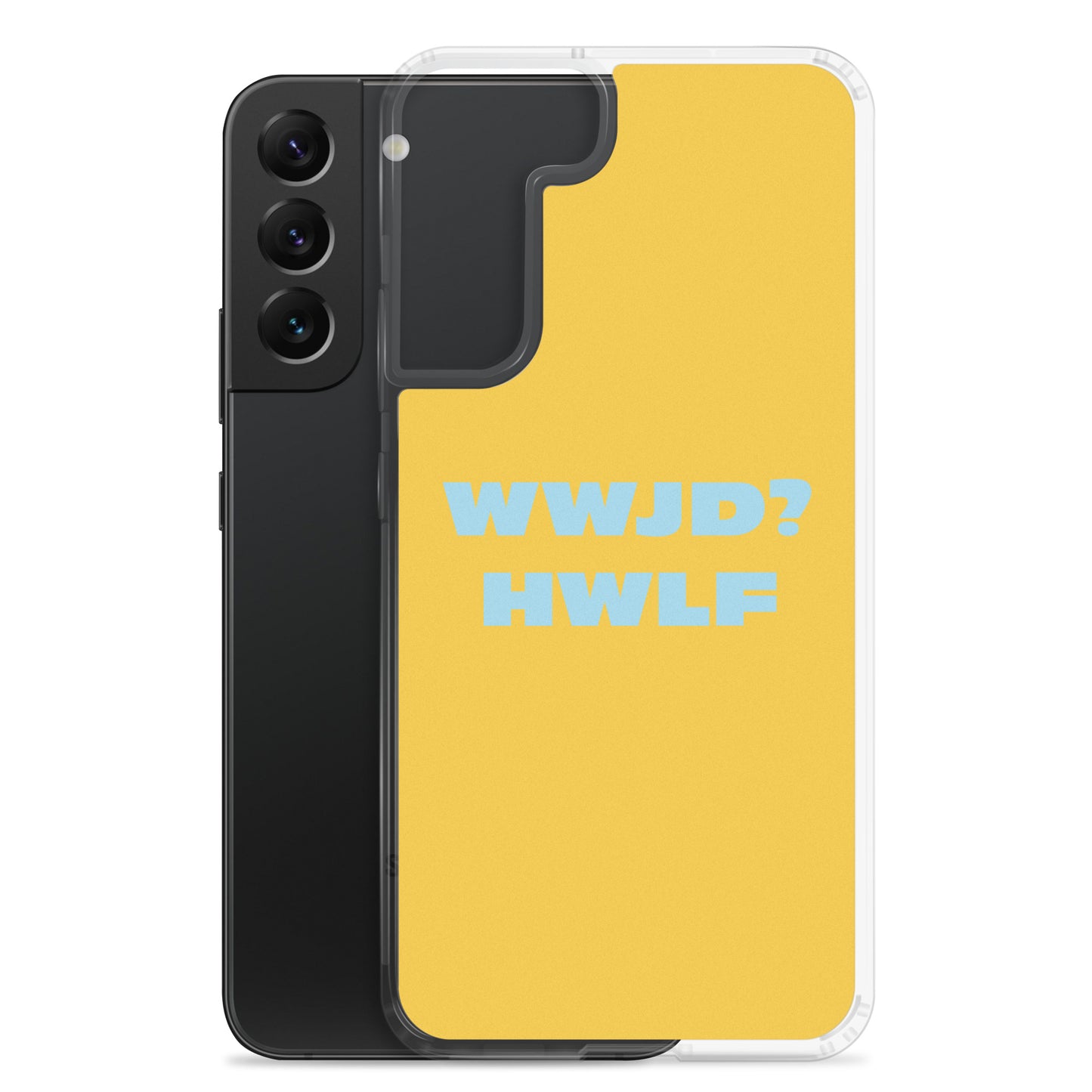 Samsung® Cases – WWJD? HWLF (gold/blue; available for most models)