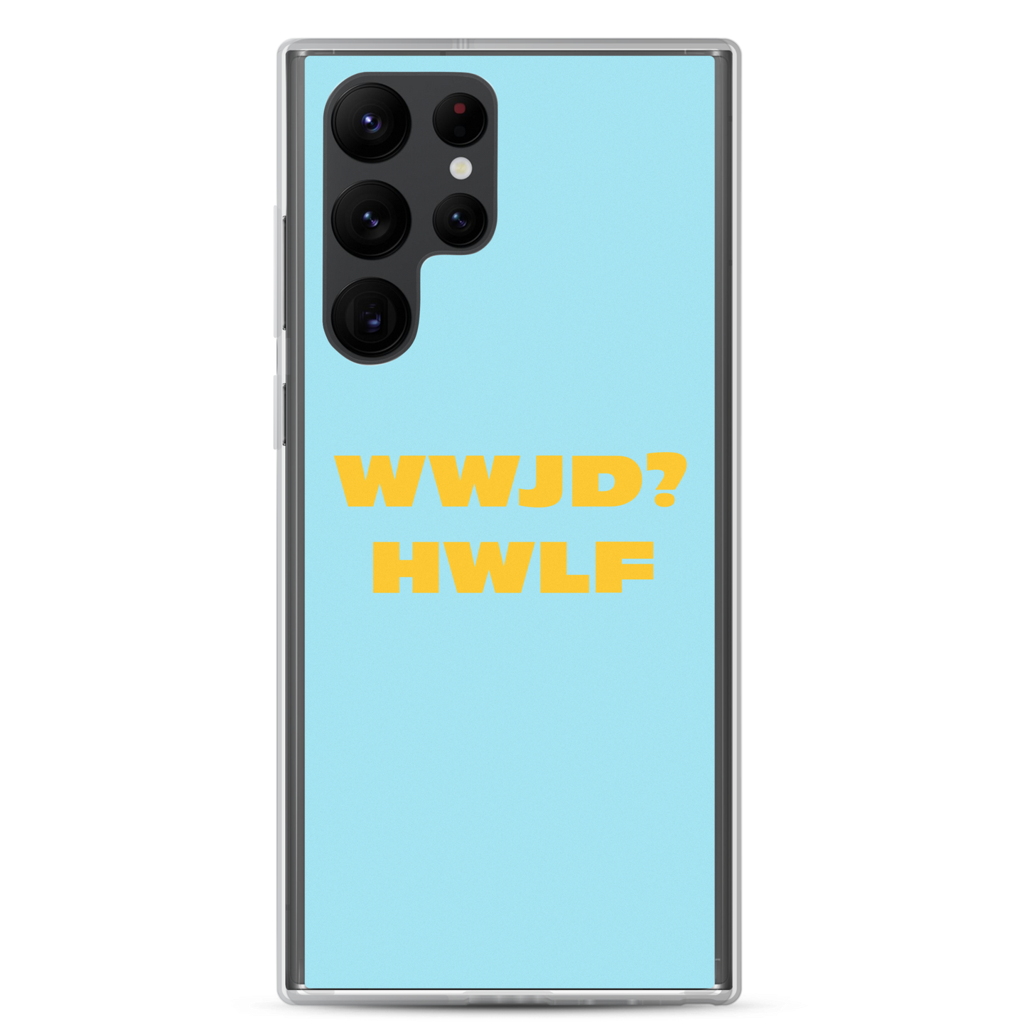 Samsung® Cases – WWJD? HWLF (blue/gold; available for most models)