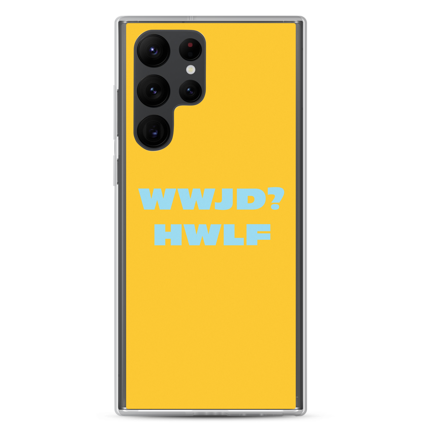 Samsung® Cases – WWJD? HWLF (gold/blue; available for most models)