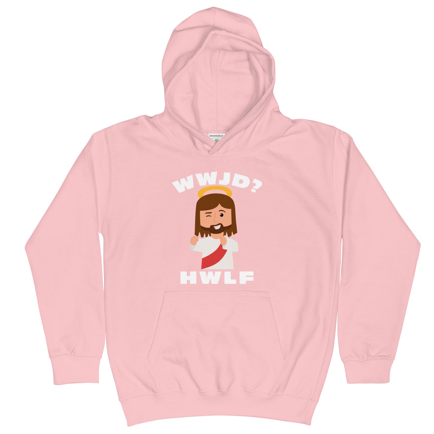 Kids' Hoodie – WWJD? HWLF (four colors)