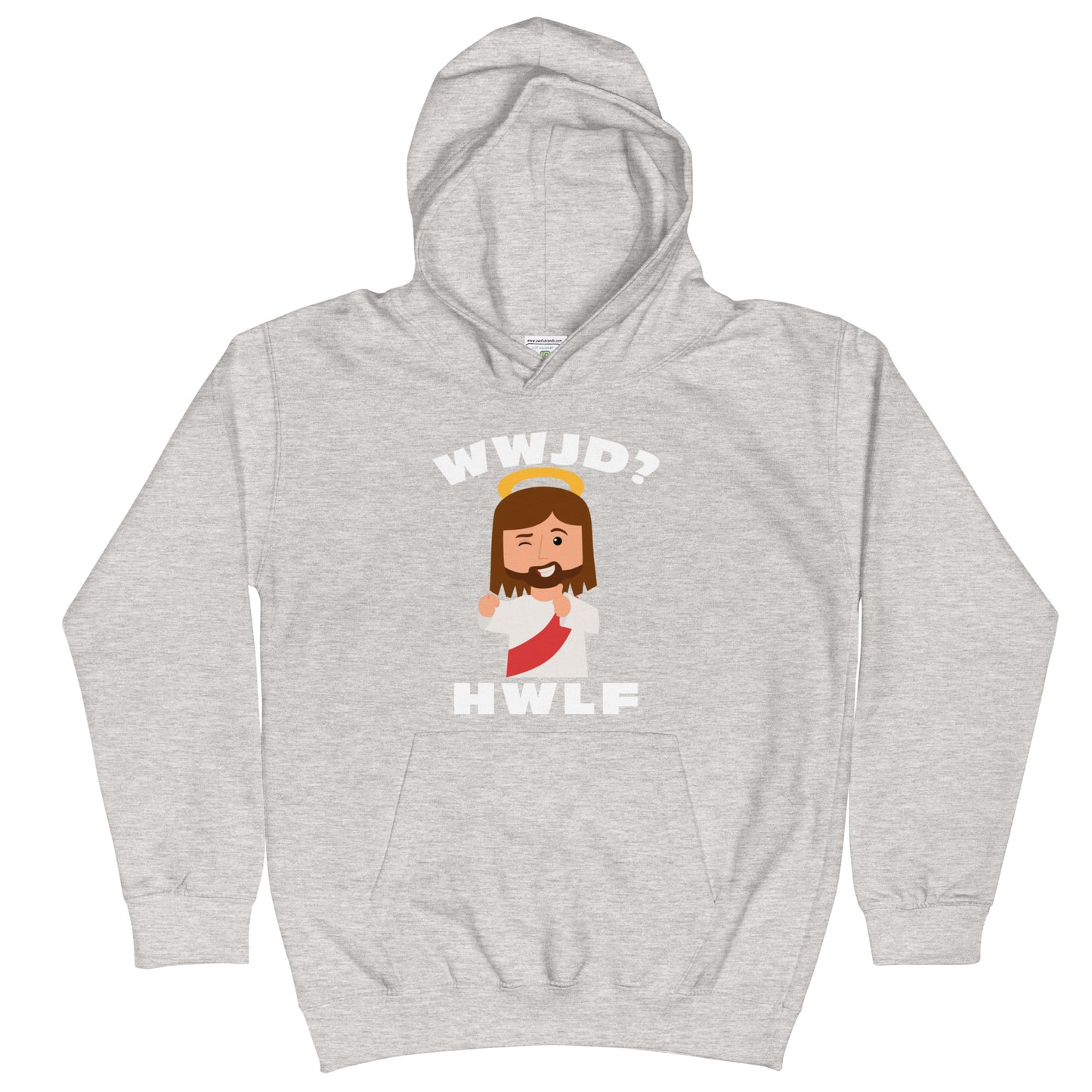 Kids' Hoodie – WWJD? HWLF (four colors)