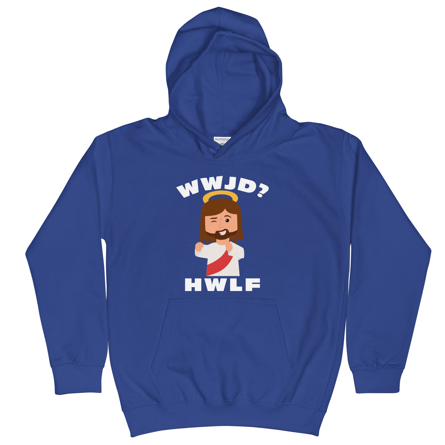 Kids' Hoodie – WWJD? HWLF (four colors)