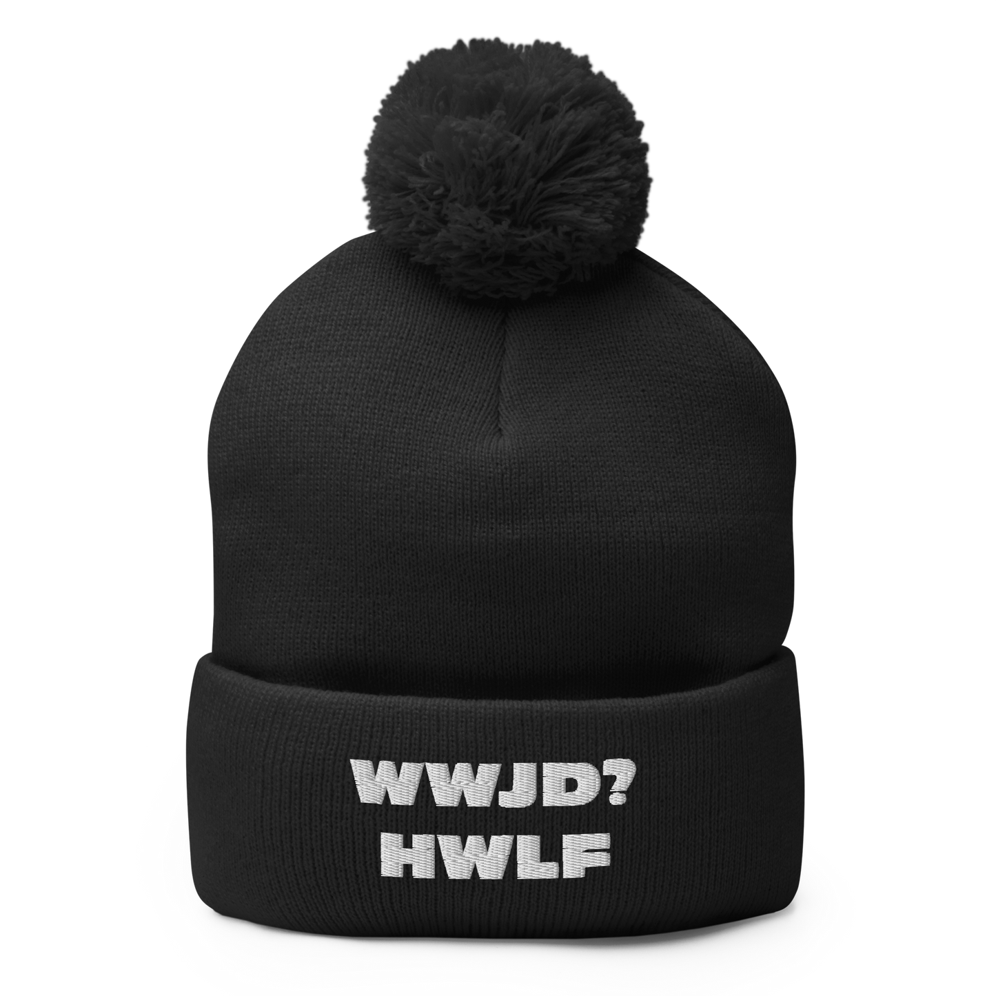 Pom-Pom Beanie – WWJD? HWLF (12 variations)