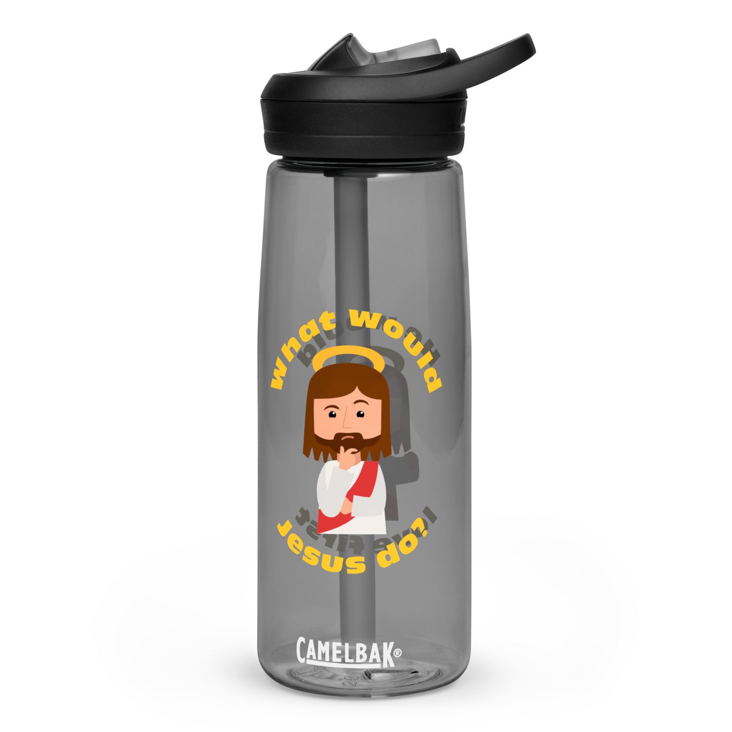 Sports Water Bottle – What would Jesus do? He would love first (25oz; four colors)