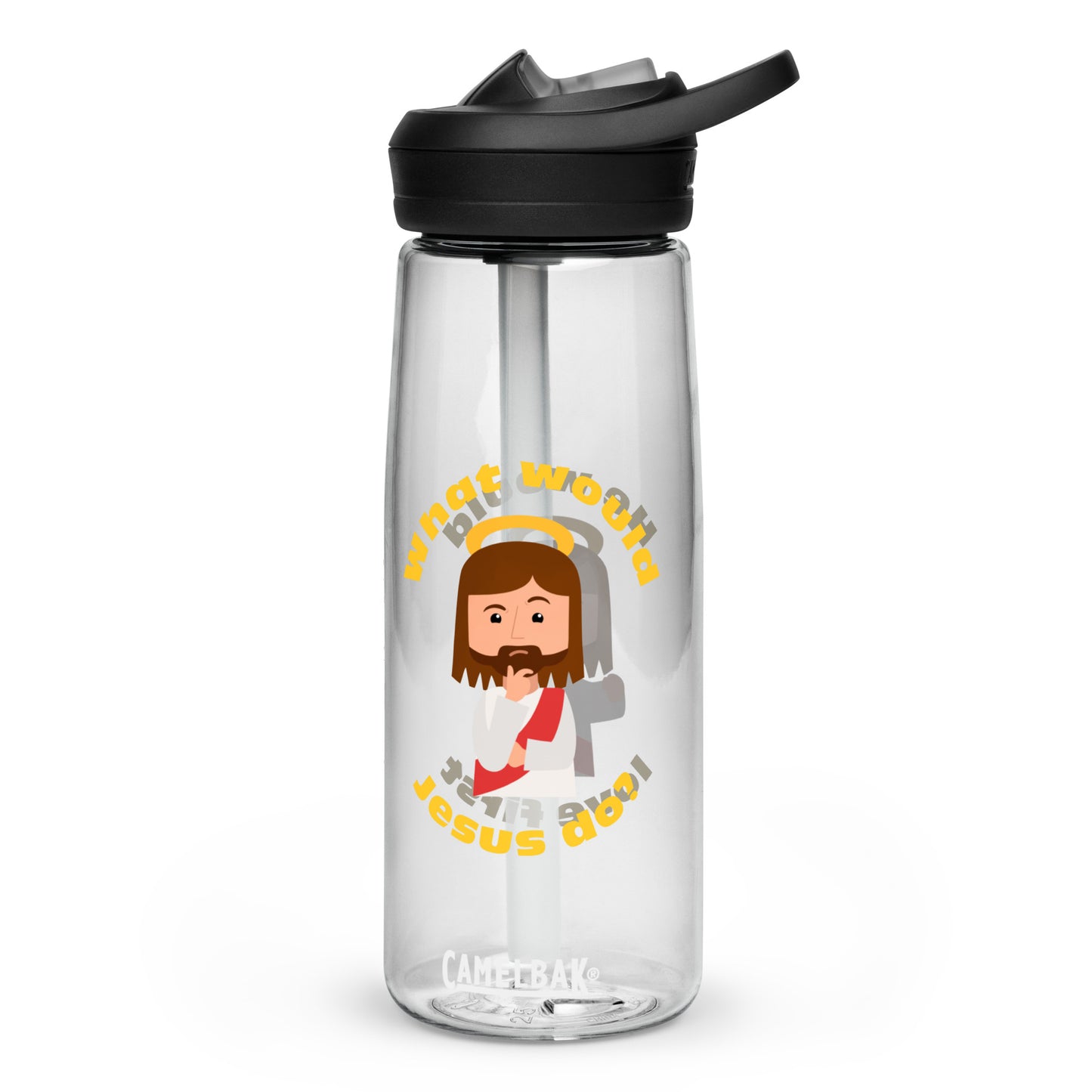 Sports Water Bottle – What would Jesus do? He would love first (25oz; four colors)