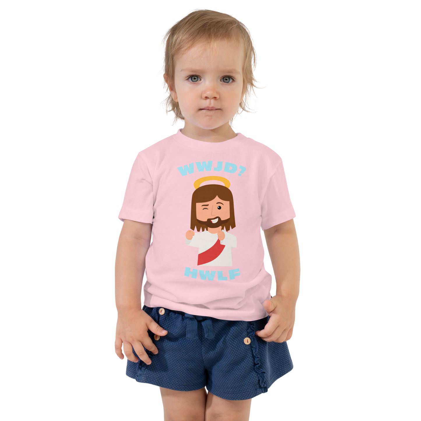 Toddler Short Sleeve T-Shirt – WWJD? HWLF (four colors)