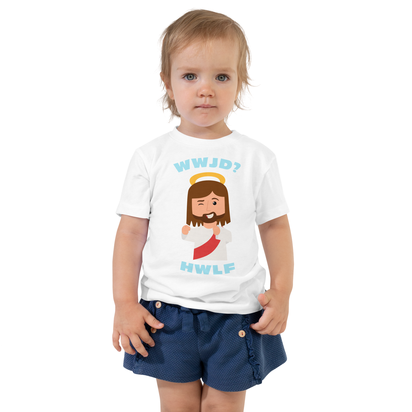 Toddler Short Sleeve T-Shirt – WWJD? HWLF (four colors)