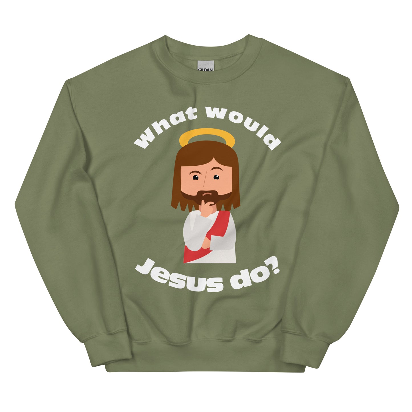 Unisex Sweatshirt – What would Jesus do? (12 colors)