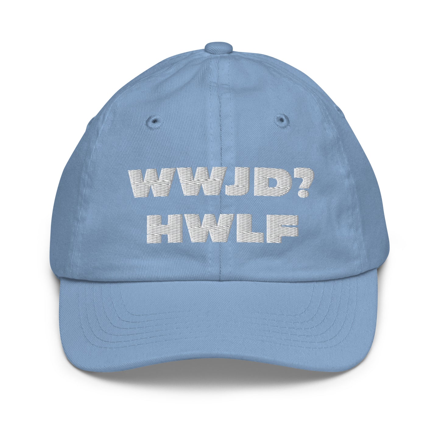 Youth Baseball Cap – WWJD? HWLF (nine colors)