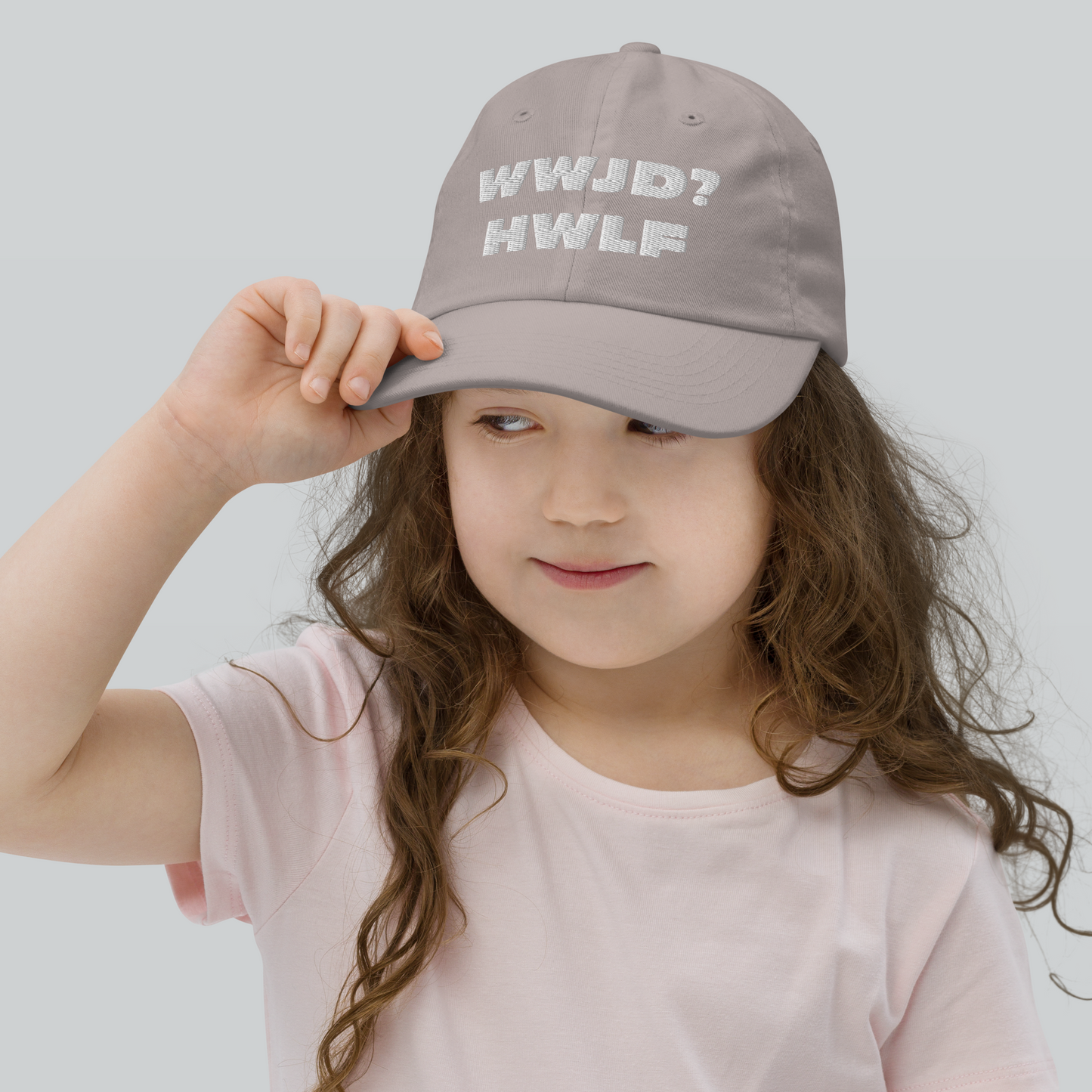 Youth Baseball Cap – WWJD? HWLF (nine colors)