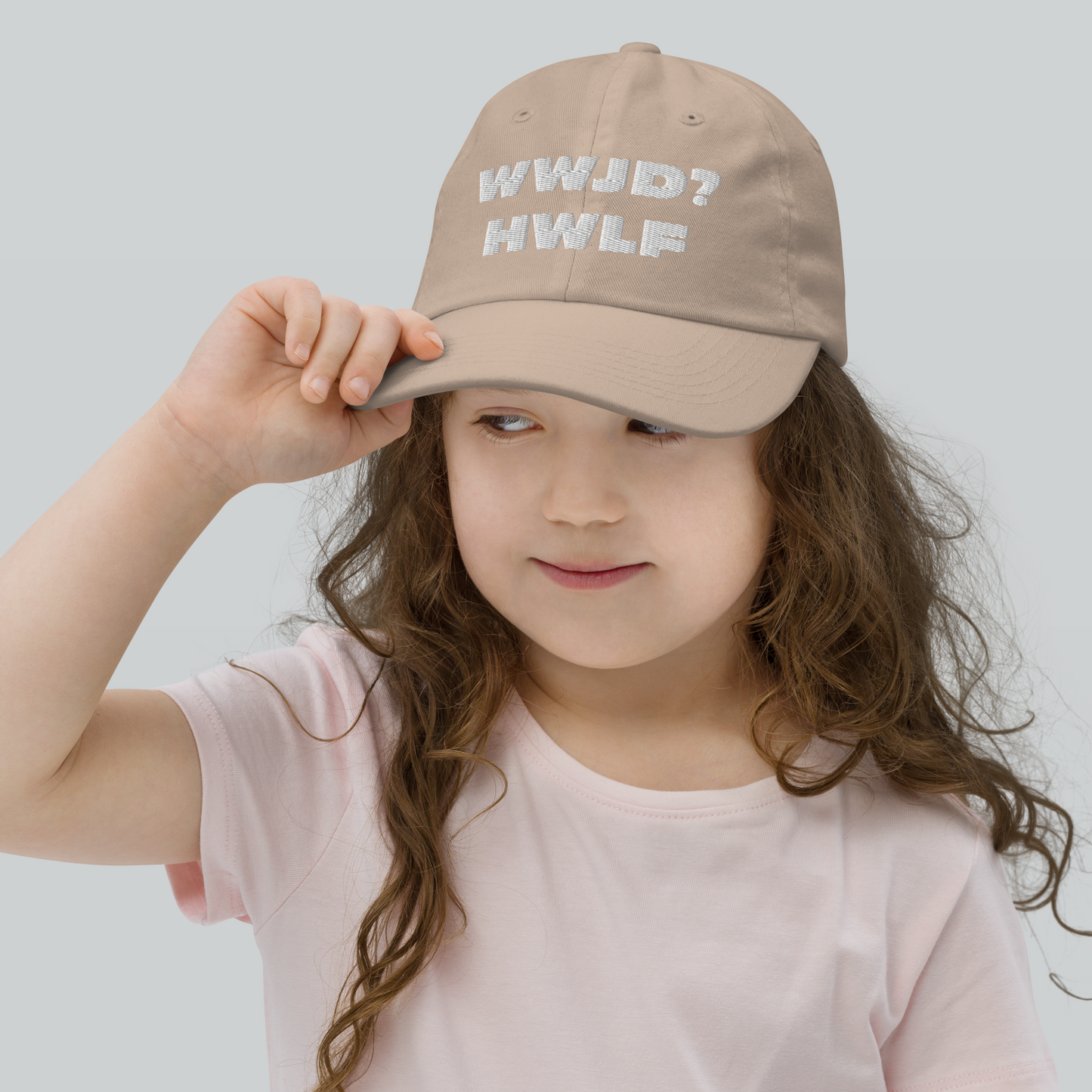 Youth Baseball Cap – WWJD? HWLF (nine colors)