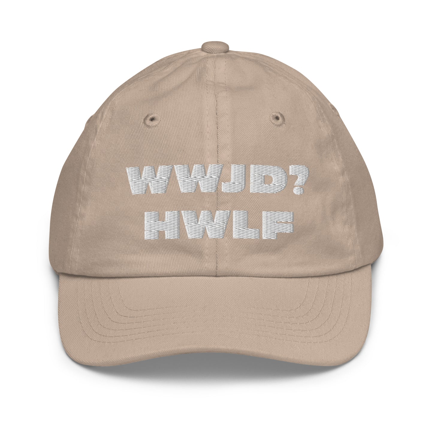 Youth Baseball Cap – WWJD? HWLF (nine colors)