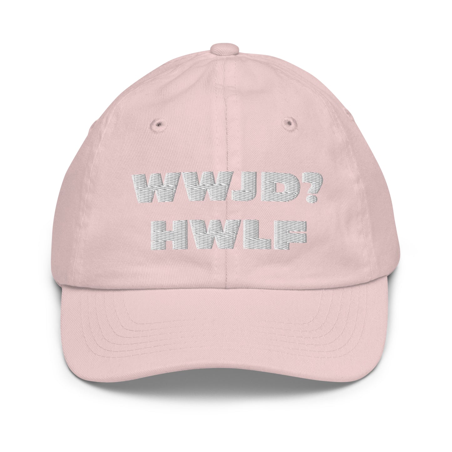 Youth Baseball Cap – WWJD? HWLF (nine colors)