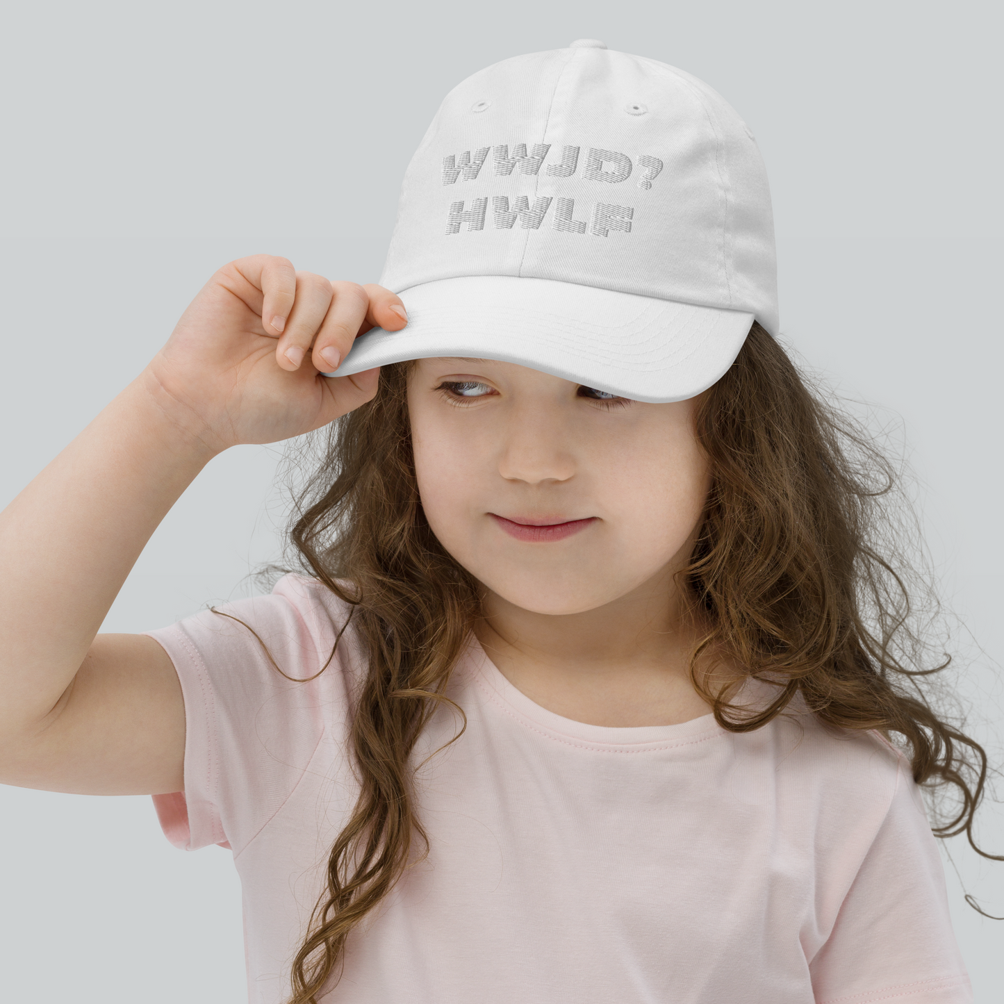 Youth Baseball Cap – WWJD? HWLF (nine colors)