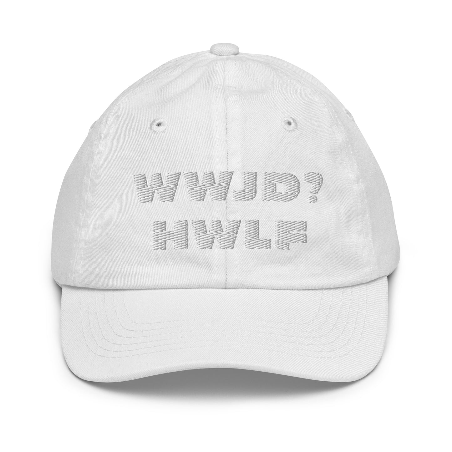 Youth Baseball Cap – WWJD? HWLF (nine colors)